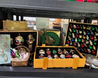 Blown glass Christmas ornaments