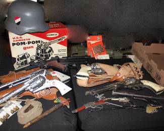 Tomahawk, Hubley Western Items, Toy Gun, Colt 45, Helmet More