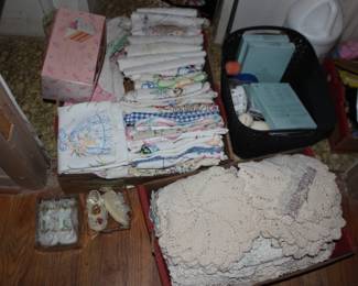 Linens, Doillies, Dish Towels More