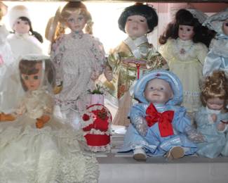 Madame Alexander Elise Bride Doll, Franklin MInt Oriental Doll, Sarah Rose Doll