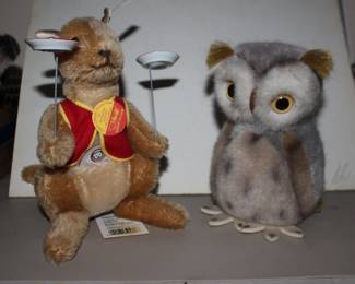 Steiff Owl and Kangaroo