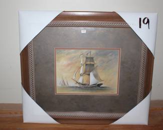 Framed Ship by D Kelly