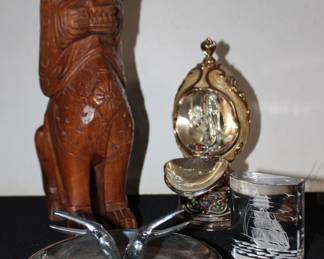 Cragon Figures, MCM Ashtray, Decorator Musical Egg