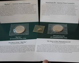 Big Boy and PA K $ Steam Locomotive Commerative Coins