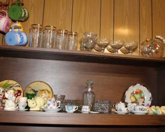 Glassware, Cups Saucers, Decorator Items