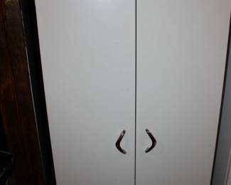 Two White Metal Cabinets