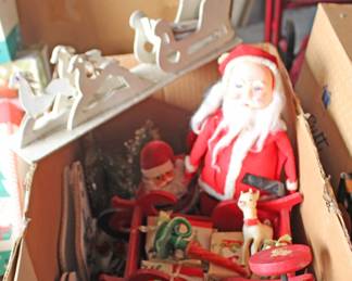 Vintage Santa, Sleighs and trees