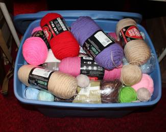 Yarn several boxes and bins