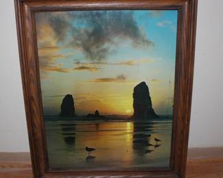 Water Beach Rock Mtn Scene