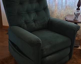 Green Tufted Manual Recliner