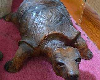 HandCarved Wooden Turtle