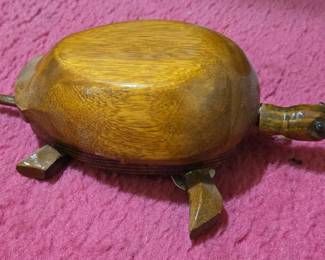 Hand Carved Wooden Turtle