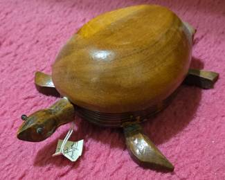 Hand Carved Wooden Turtle
