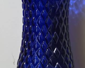 Cobalt Blue Diamond Quilt Vase