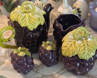 Grape Motif Ceramic Tea Set