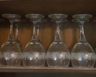 Frosted Pine Wine Glasses