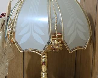 Floral Glass Panel Touch Lamp