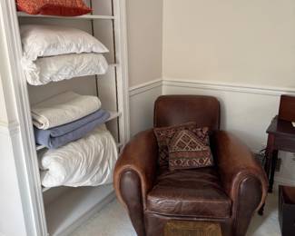 Large leather chair has been removed by homeowner
