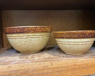 MCM Pottery Craft Stoneware Pottery Mixing Bowl 1 1/2 Qt & 2 Qt