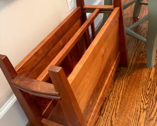 Solid Wood MCM magazine rack