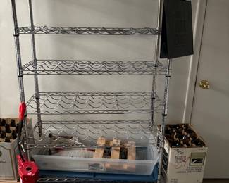 Wine and beer making supplies and wine storage rack