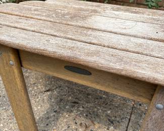 Smith & Hawken side table - shown with Adirondack chairs and ottomans