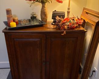 Thomasville top cabinet and fall holiday decor