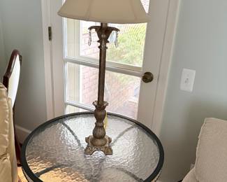 Patio side table and lamp