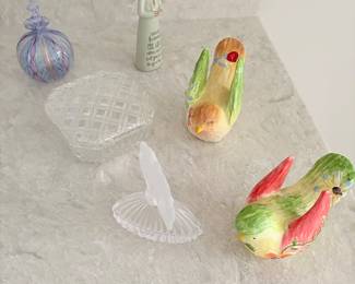 bud vase and glass covered dish - great for jewelry, and decor