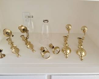 Brass candle sconces