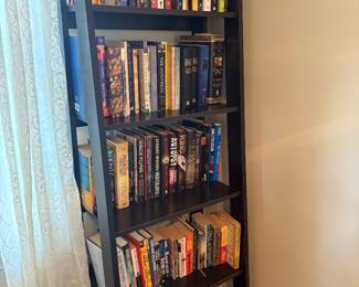 Black bookcase (2 available) and some great books!