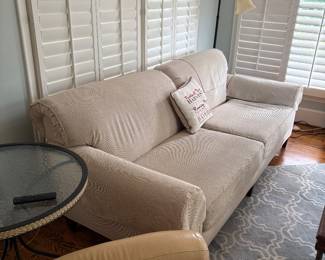2-cushion couch - ivory - good condition