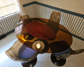Chromcast 70's 1970's Table Amber Futuristic Retro Vintage