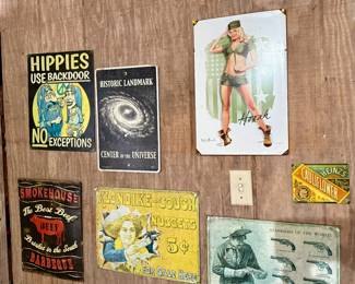 Vintage metal advertising signs
