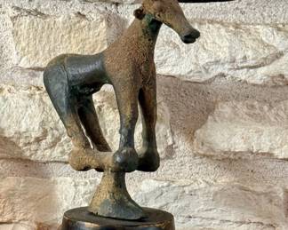 Ancient Etruscan Hittite Bronze Bull Sculpture reproduction