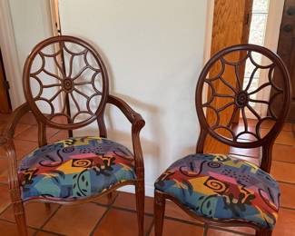 Vinatage Ethan Allen Spider-web medallion -back armchairs