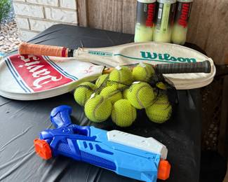 Tennis rackets and tennis balls