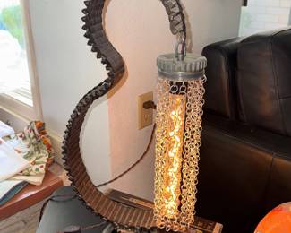Custom designed metal chain lamp
