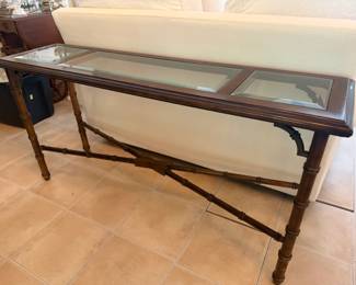 Lane Acclaim Faux Bamboo Fretwork Console Table
