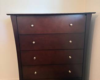 Master bedroom standing wood dresser