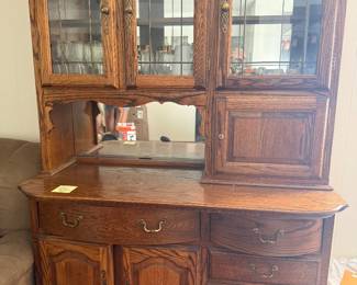 Two piece wood hutch