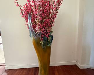 Large decorative glass vase
