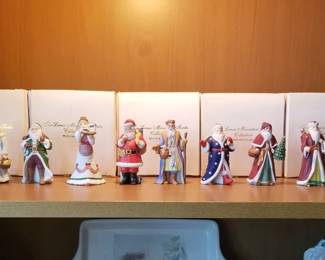 Lennox porcelain Santa set, 14 pieces