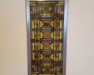 Art glass panel styled after Frank Lloyd Wright 