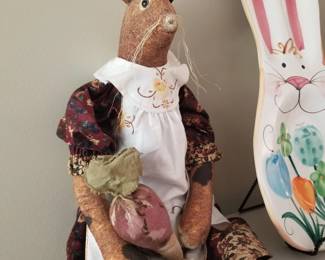 Primitive folk art bunny doll