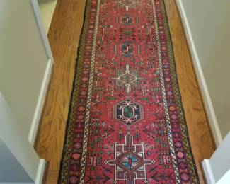 Vintage handwoven wool Turkish runner