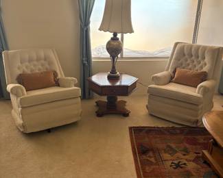 White swivel rocker