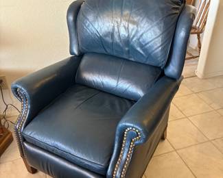 Ethan Allen blue leather recliner