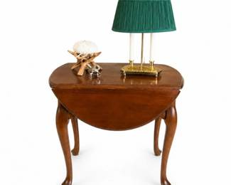 174 VintageDecorLotBrassLampTableUrchinCoastalSet