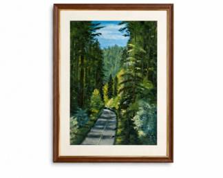 158 SignedFramedForestPathLandscapePrintbyHarta